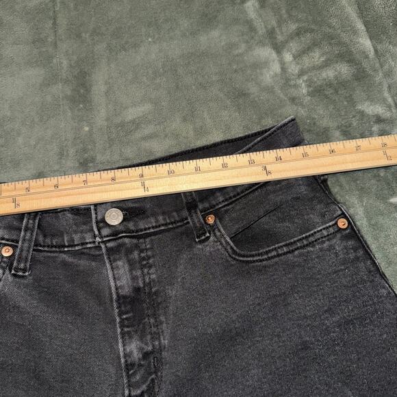 Levi's Signature Mom Jeans Women’s 30 Black Denim Distressed Pockets Frayed Hem - Picture 10 of 10